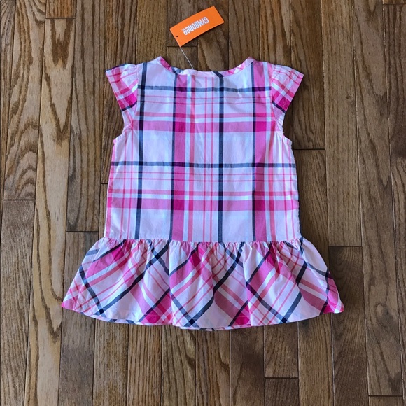 NWT Gymboree Pink Plaid Top Size 6 Girls short Sleeve Buttons - Picture 6 of 6